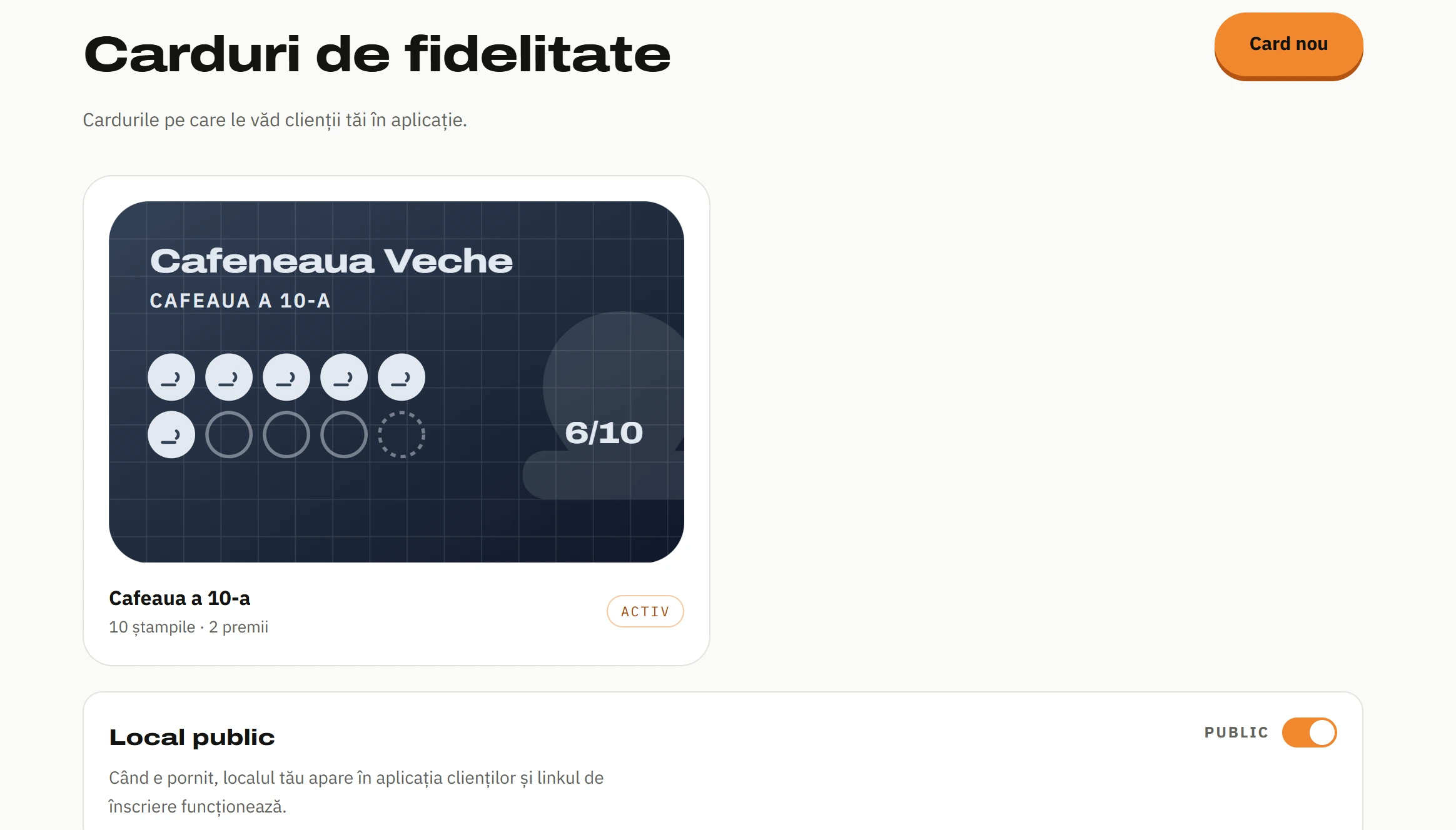 Cardul, făcut în cinci minute
